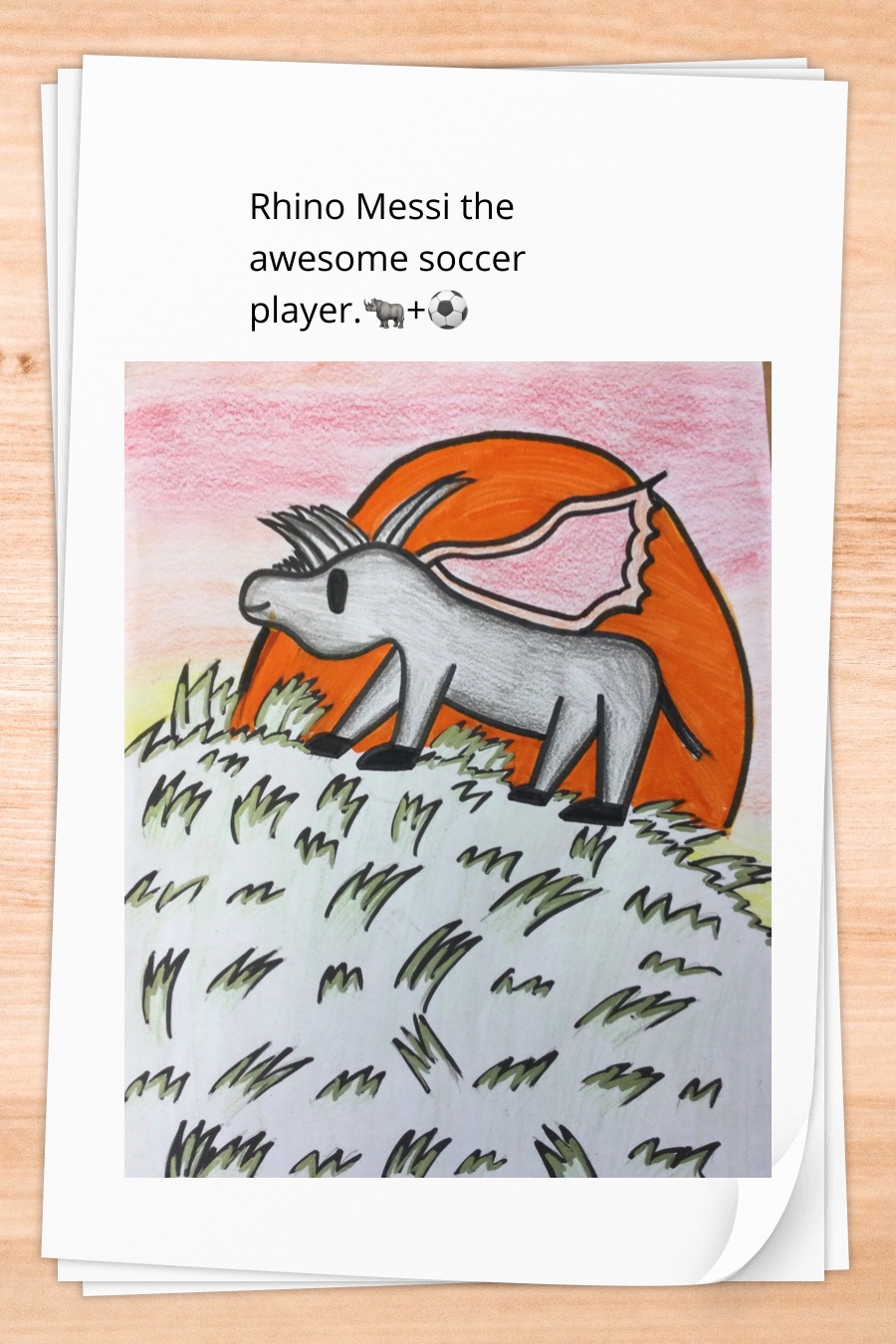 Rhino Messi the Awesome Soccer Player By Brandon L