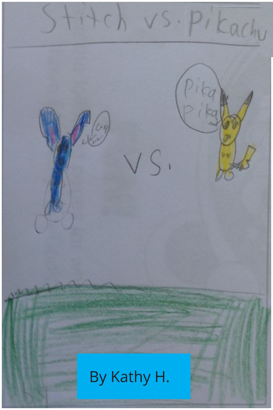 Stitch vs. Pikachu by Kathy H.