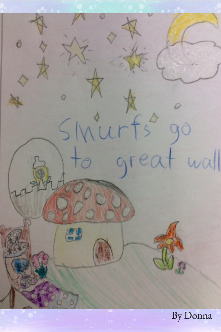 Smurfs Go to Great Wall by Donna T